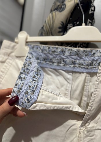 Bej Keten Bol Kesim Kemerli Erkek Pantolon - Görsel 3