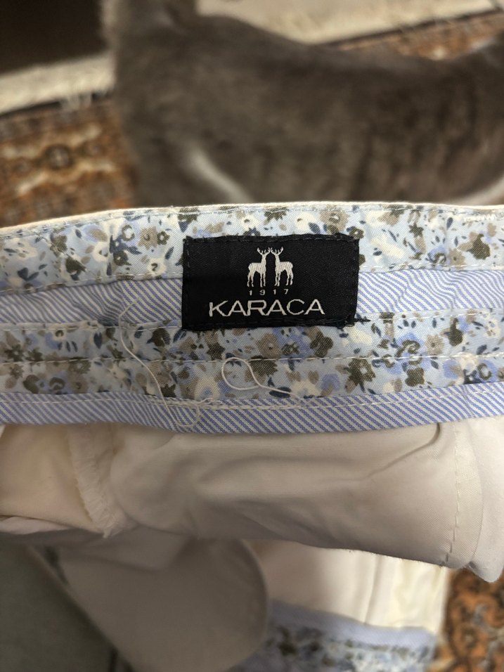 Bej Keten Bol Kesim Kemerli Erkek Pantolon - Görsel 5