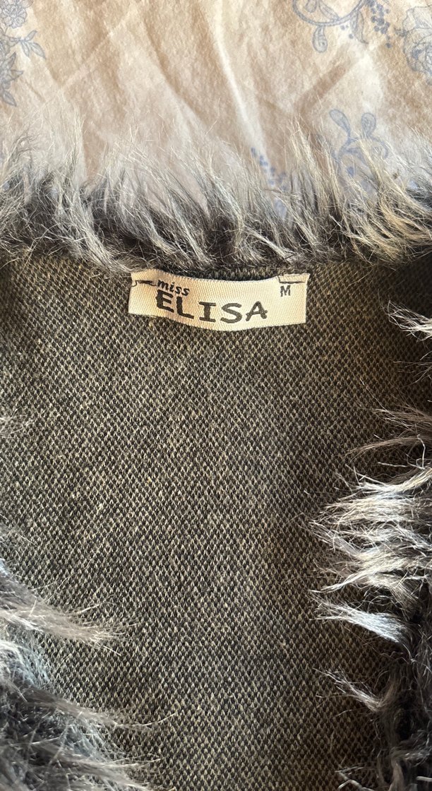 Kadın Gri Uzun Kürklü Bohem Yelek - Görsel 3