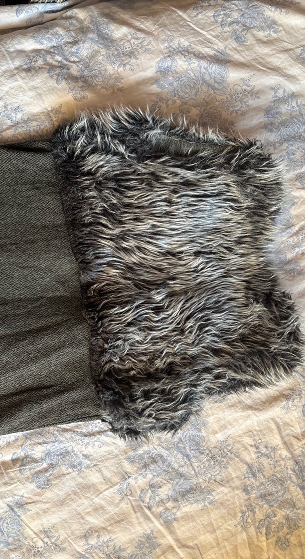 Kadın Gri Uzun Kürklü Bohem Yelek - Görsel 5