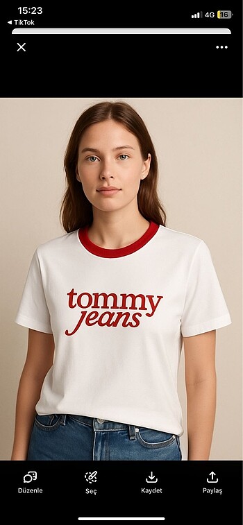 m Beden beyaz Renk Tommy kadın tişört
