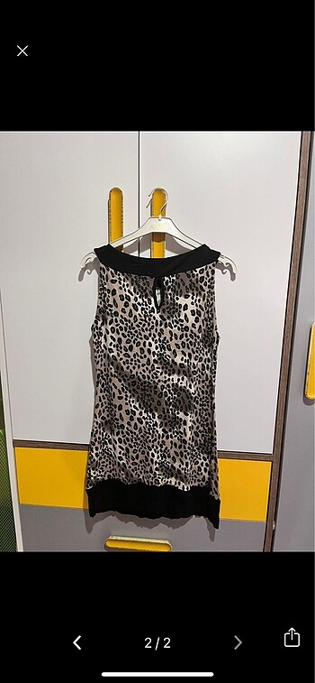 Leopar desenli elbise