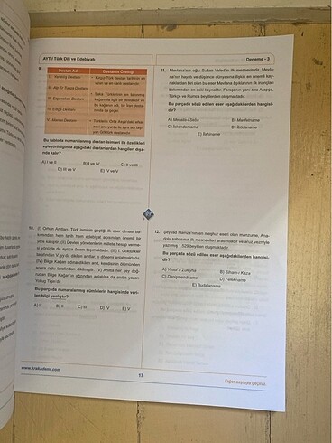 Beden Türkçenin matematiği 10lu edebiyat denemesi