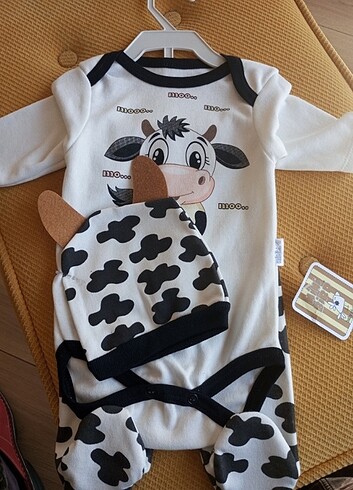3'lü inek baskılı body takım