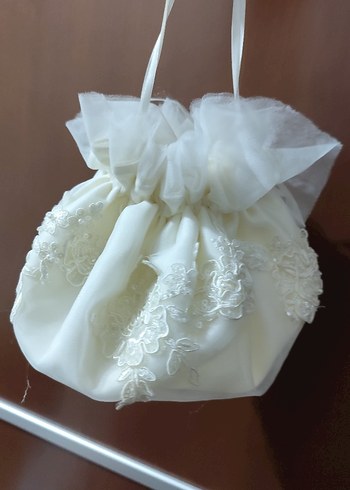 Dantel Detaylı Beyaz Gelin Çantası - Görsel 2