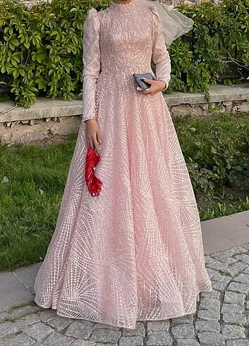 38 Beden Toz pembe abiye