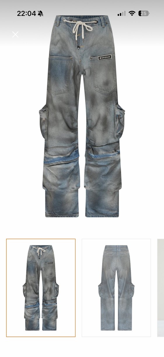 SagazaGri Mavi Bağcıklı Geniş Paça Kadın Denim Pantolon - Görsel 4