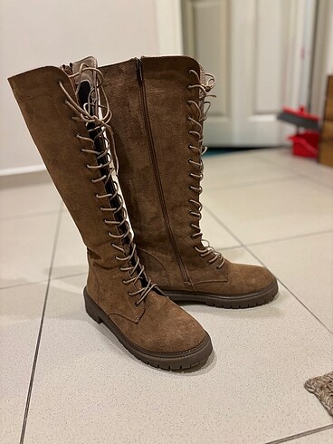38 Beden camel Renk Taba nubuk yeni çizme - 38 numara