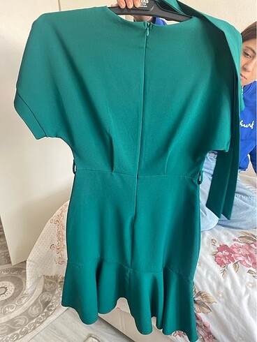 38 Beden yeşil Renk Elbise