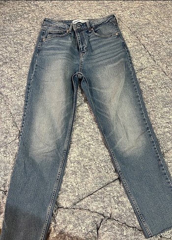 Gri Tie-Dye Kadın Denim Pantolon