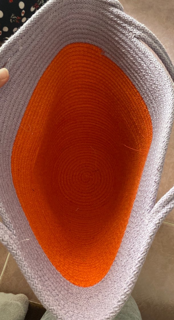 Turuncu ve Gri Örgü Plaj Çantası - Görsel 3