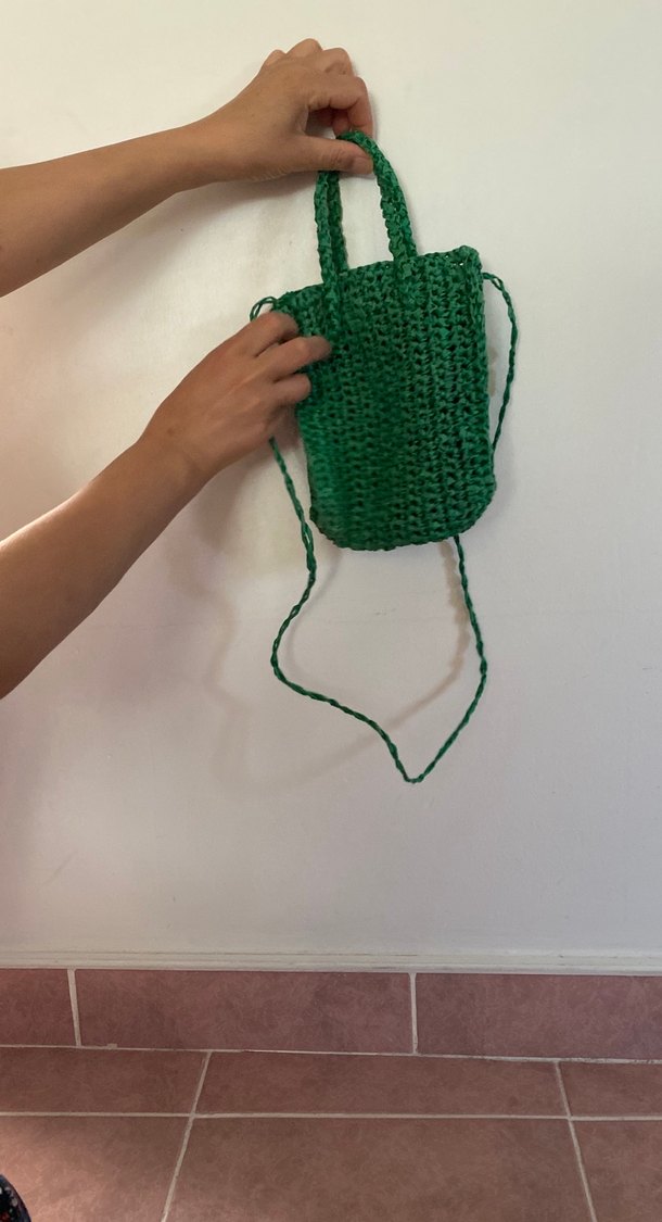 Örgü Kadın Yeşil Çapraz Çanta - Görsel 2