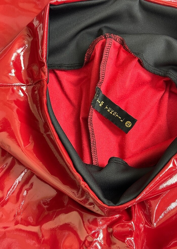 Yüksek Bel Rugan Tayt - Görsel 4