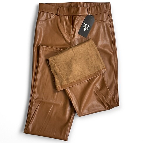 Vitrin Taba Deri Pantolon - Görsel 3