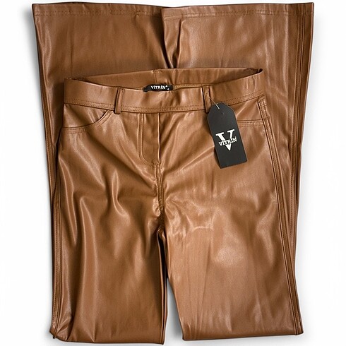 Vitrin Taba Deri Pantolon - Görsel 4