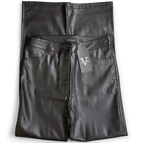 Vitrin Siyah Deri Pantolon - Görsel 4