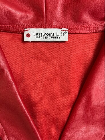 Kırmızı Deri Elbise - Görsel 6