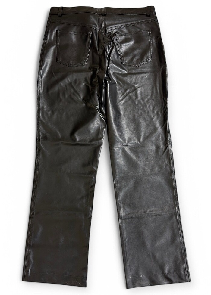 Siyah Deri Pantolon - Görsel 2