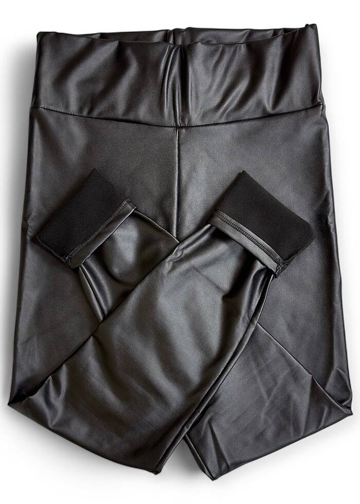 Ambar Yüksek Bel Deri Tayt - Görsel 3