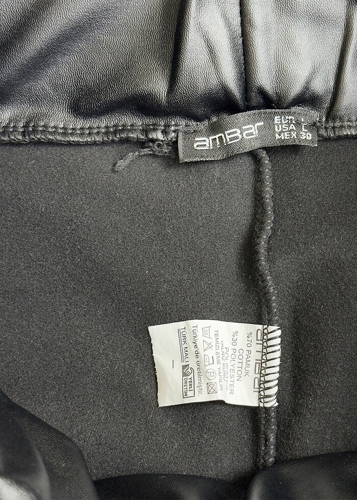 Ambar Yüksek Bel Deri Tayt - Görsel 4