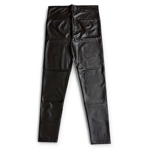 Yüksek Bel Deri Tayt - Görsel 2