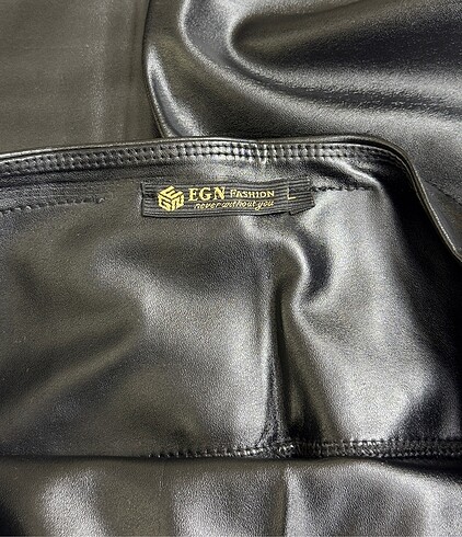 Yüksek Bel Deri Tayt - Görsel 3