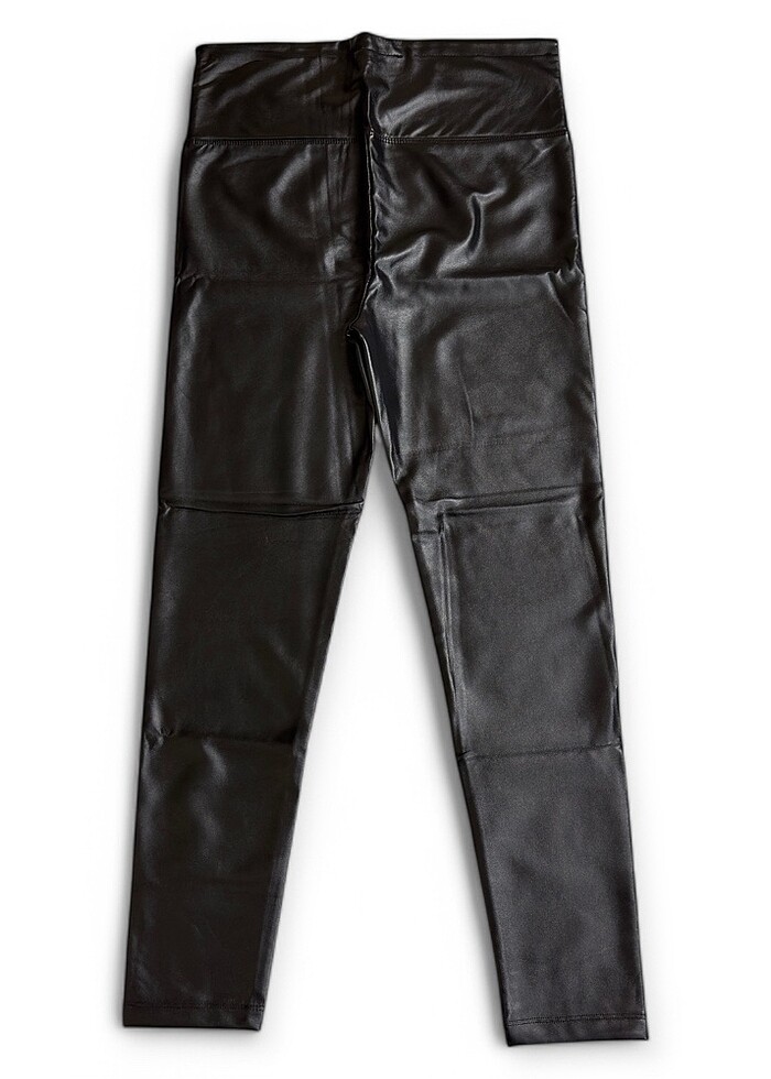 Yüksek Bel Deri Tayt - Görsel 2