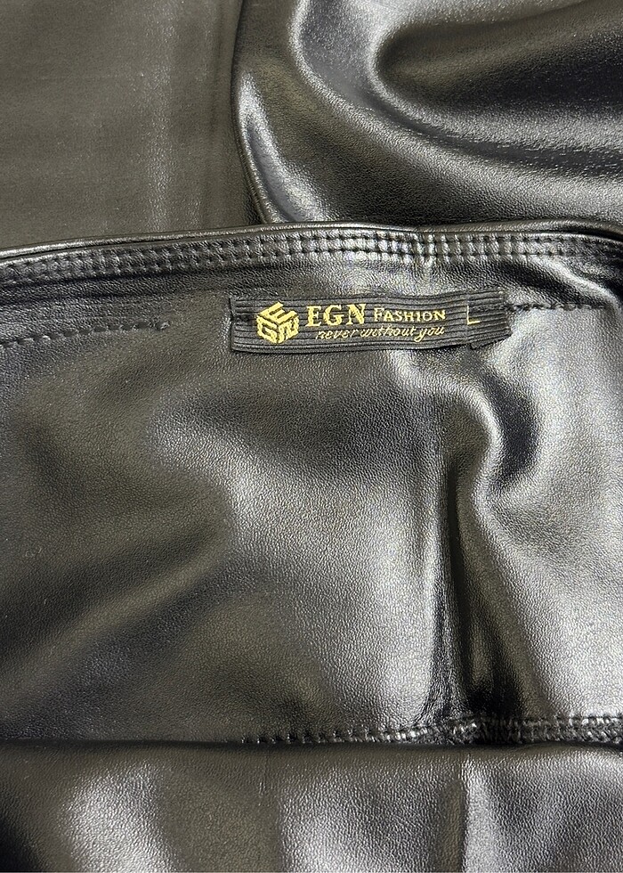 Yüksek Bel Deri Tayt - Görsel 3