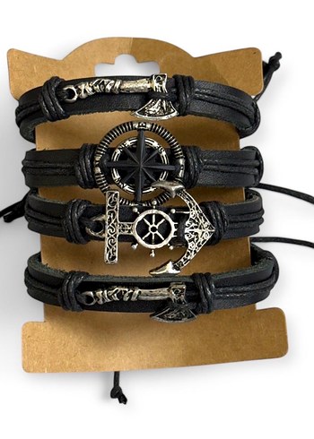 Siyah Bohem Erkek Bileklik Seti - Görsel 4
