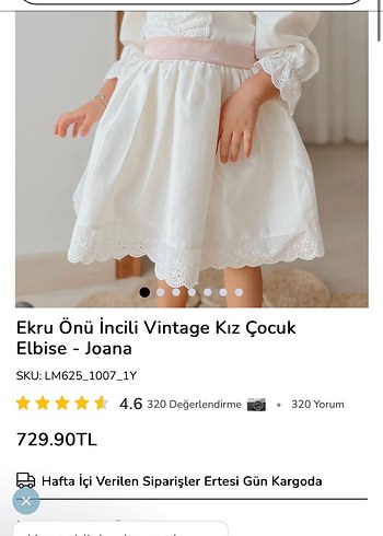 Kız Çocuk Beyaz Keten Fırfırlı Elbise - Görsel 3