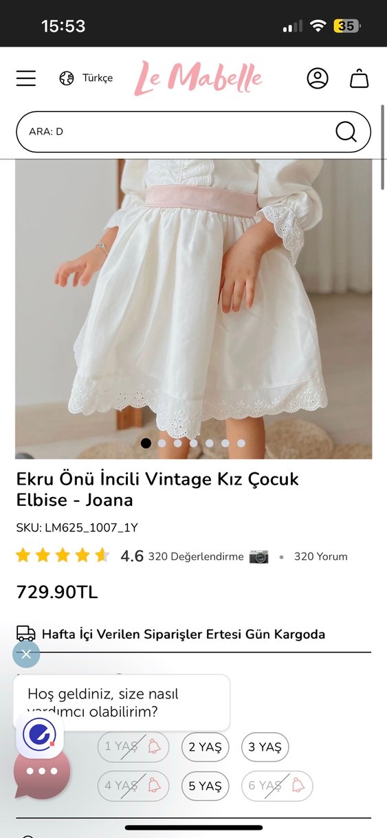 Kız Çocuk Beyaz Keten Fırfırlı Elbise - Görsel 3