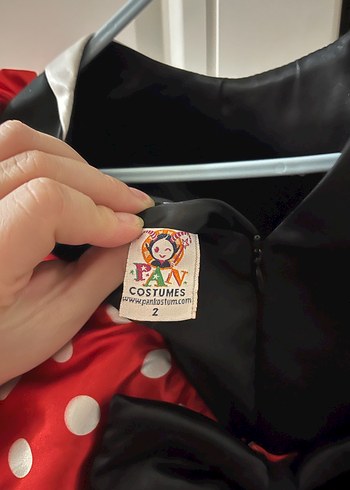 Minnie Mouse Kız Çocuk Kırmızı Puantiyeli Fırfırlı Elbise - Görsel 4