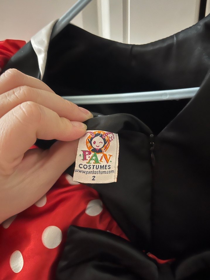 Minnie Mouse Kız Çocuk Kırmızı Puantiyeli Fırfırlı Elbise - Görsel 4