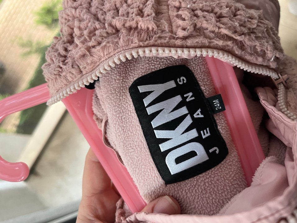 Dkny Kız Çocuk pembe Kürklü Mont - Görsel 4