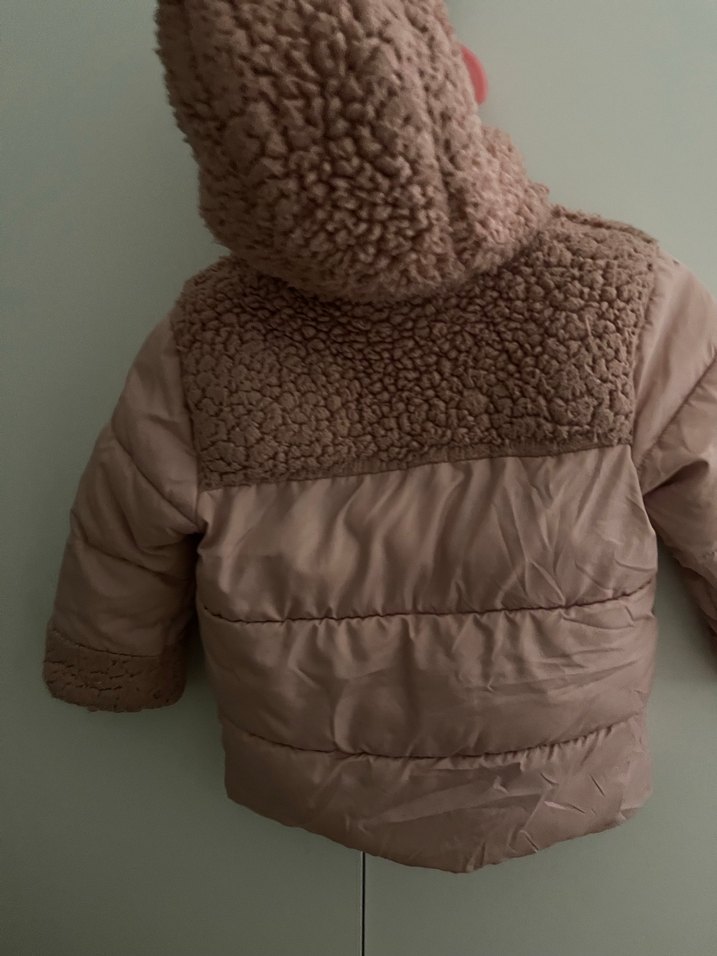 Dkny Kız Çocuk pembe Kürklü Mont - Görsel 3