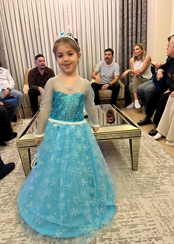 Mavi Uzun Kollu Çocuk Prenses Kostümü - Görsel 3