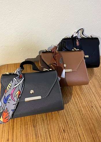 Küçük Boy Fularlı El Çantası - Görsel 3