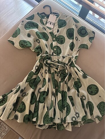 xs Beden yeşil Renk Zara Elbise