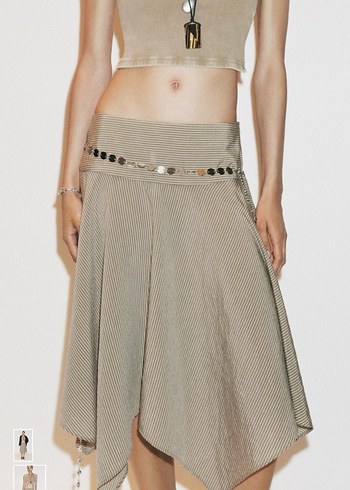 Zara Midi Salaş Etek - Görsel 2