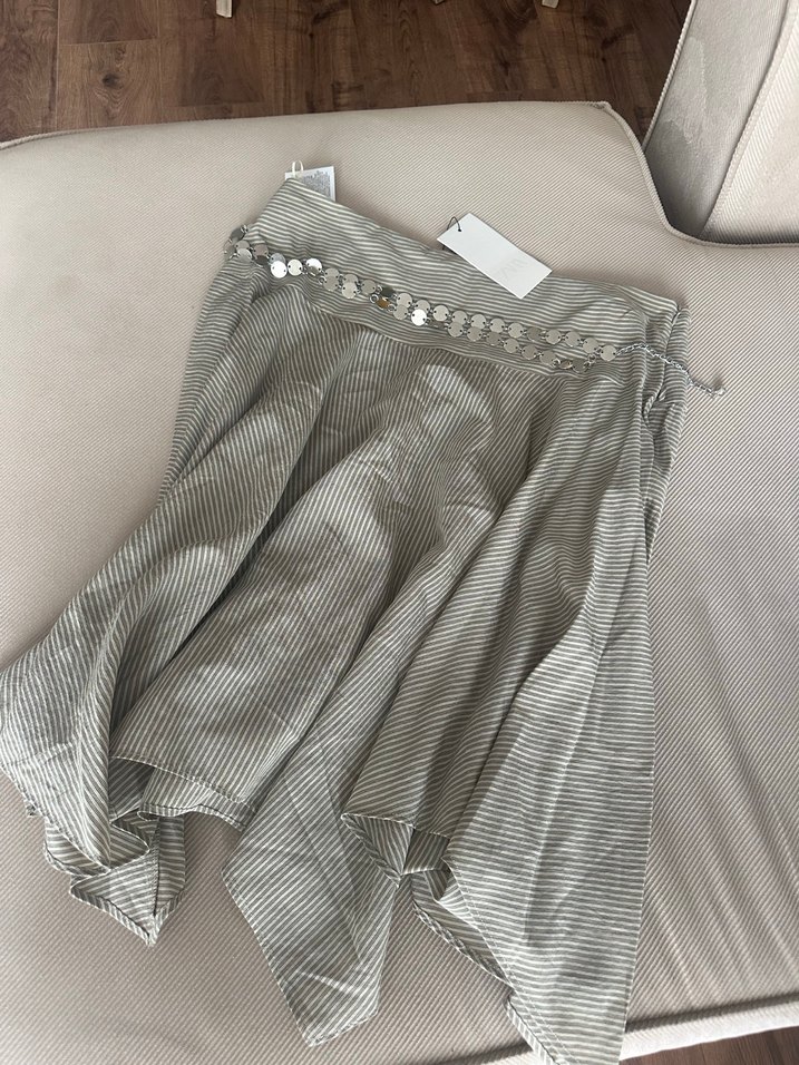 Zara Midi Salaş Etek - Görsel 5