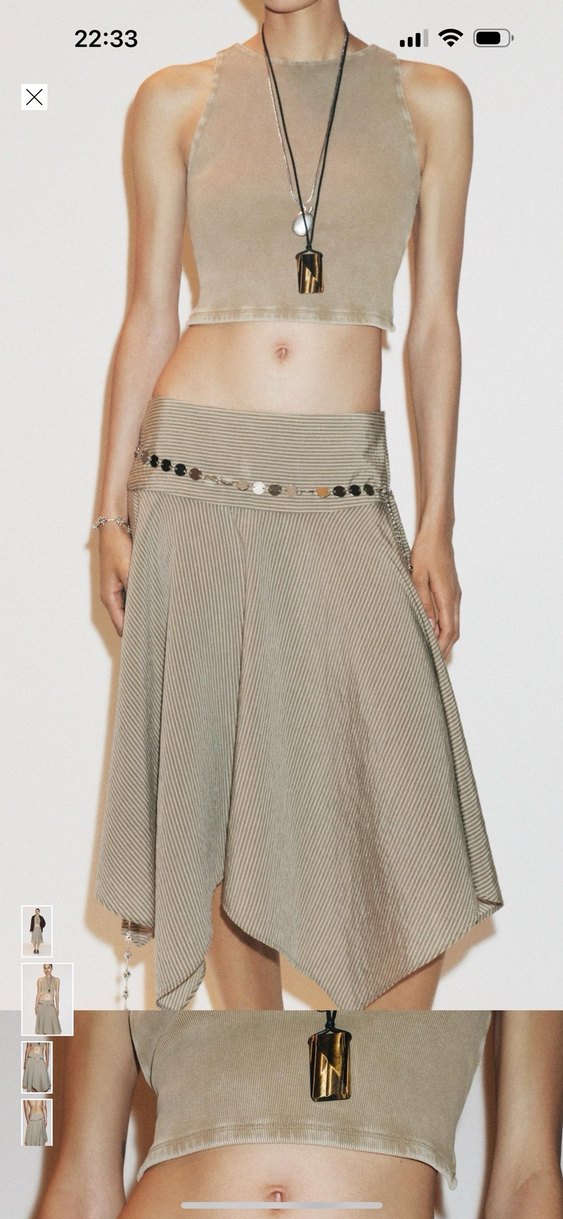 Zara Midi Salaş Etek - Görsel 2