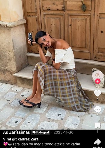 Zara Drapeli Midi Etek - Görsel 5