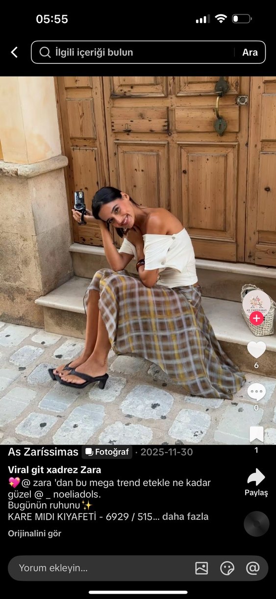 Zara Drapeli Midi Etek - Görsel 5