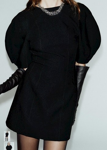 Zara kısa balon kollu elbise - Görsel 4