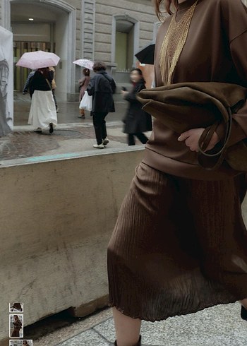 Zara kontrast saten yüzeyli elbise - Görsel 3