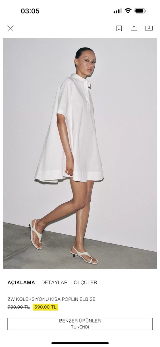 Zara zw collection siyah renk elbise - Görsel 2