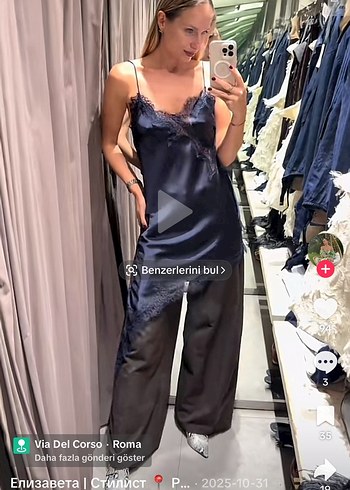 Zara Asimetrik Dantel Detaylı Kadın Elbise - Görsel 7