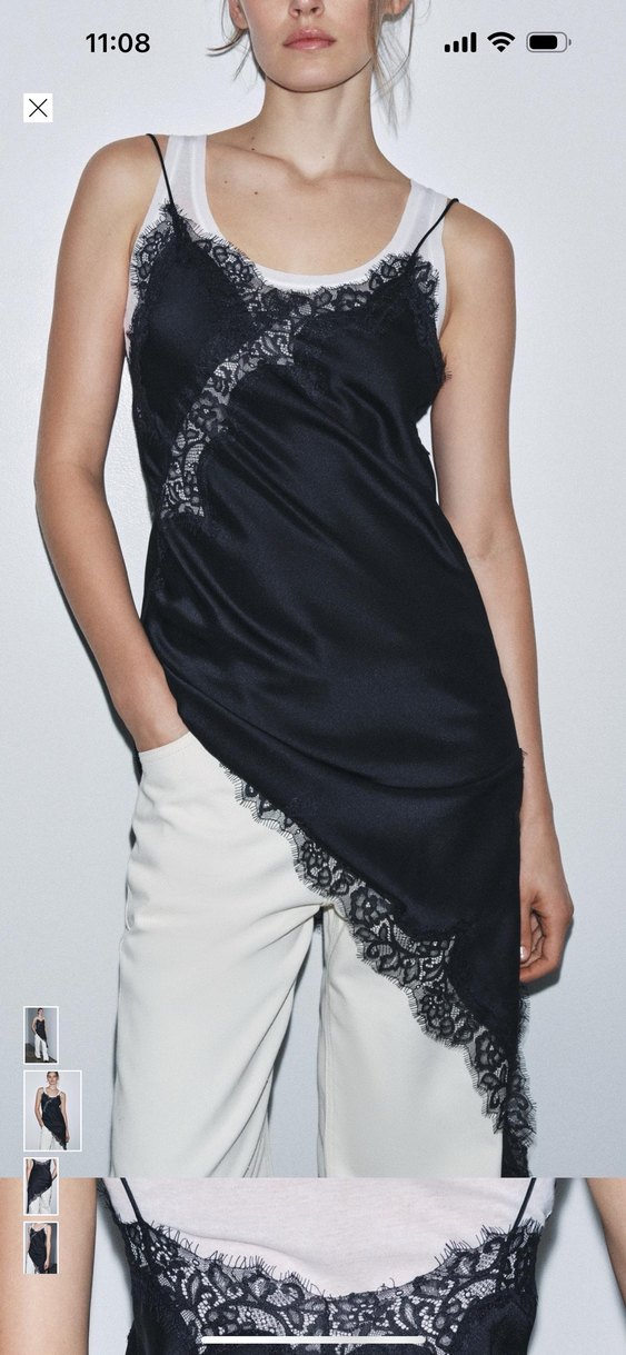 Zara Asimetrik Dantel Detaylı Kadın Elbise - Görsel 4