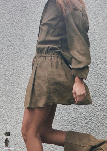 Zara kısa dökümlü gömlek elbise - Görsel 4