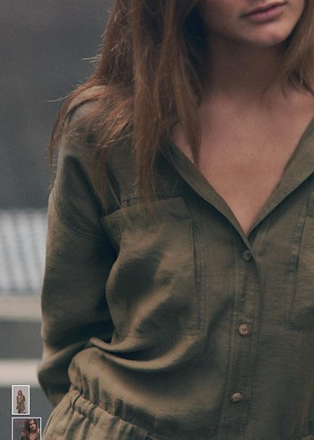 Zara kısa dökümlü gömlek elbise - Görsel 2